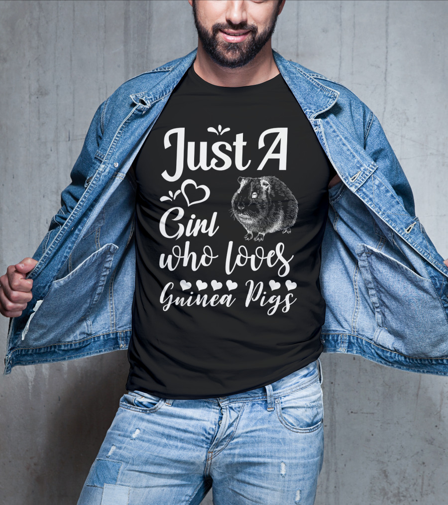 Just A Girl Who Loves Guinea Pigs Cute Guinea Pig 90s Style Girls T-Shirt