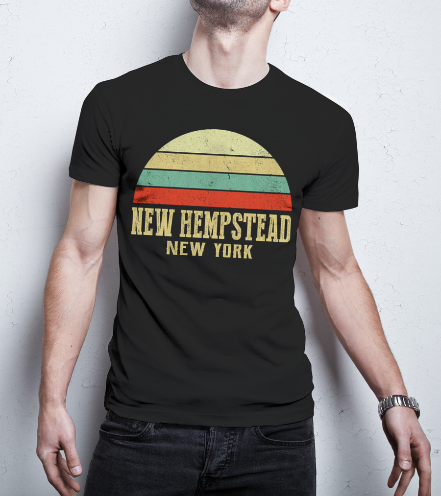 NEW HEMPSTEAD NEW YORK Vintage Retro Sunset Stripes T-Shirt