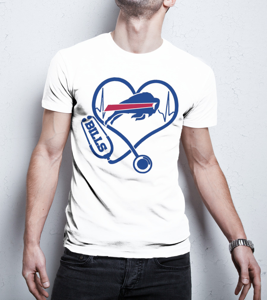 Buffalo Bills Stethoscope Heartbeat T-Shirt