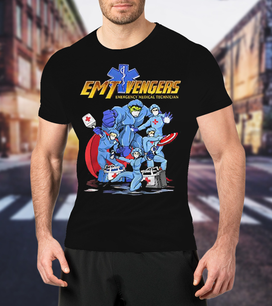 EMT Vengers Emergency Medical Technician Superhero T-Shirt