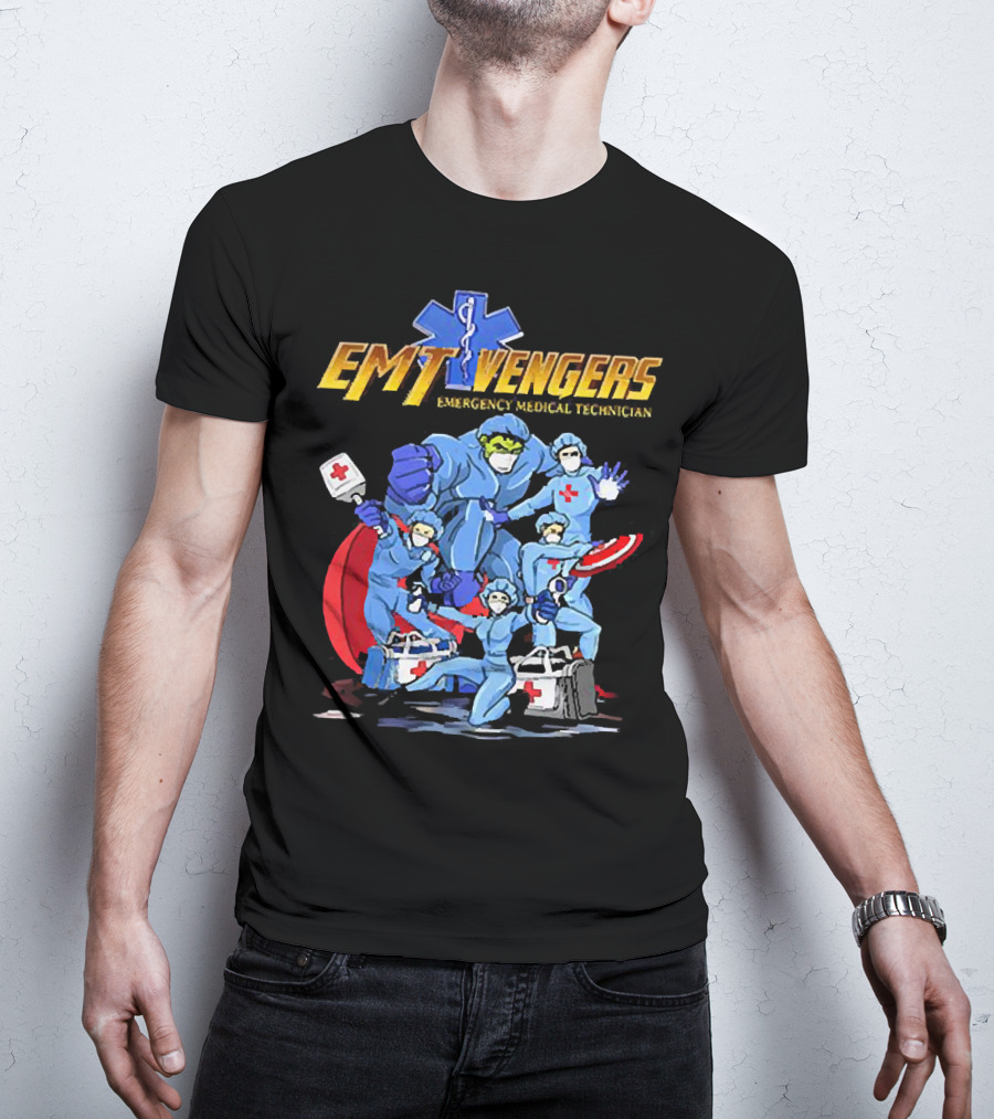 EMT Vengers Emergency Medical Technician Superhero T-Shirt
