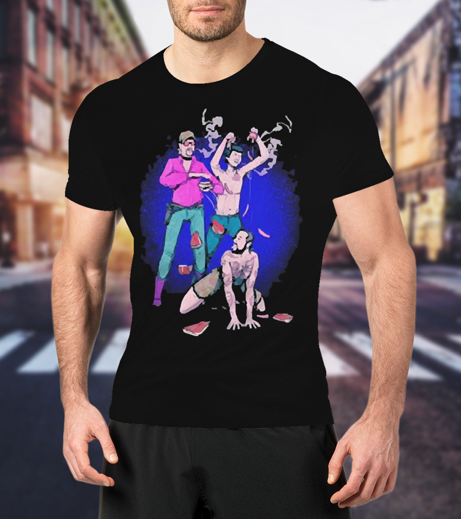 Expired Meat Honeymoon Fine Tattooed Figures In Dance With Floating Meat T-Shirt