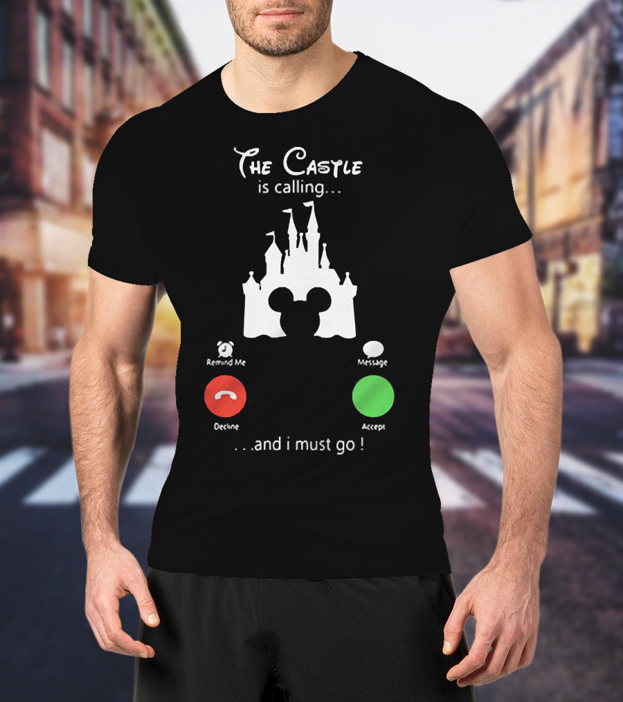 The Castle Is Calling And I Must Go Disney Silhouette Mickey Icon Accept Decline T-Shirt
