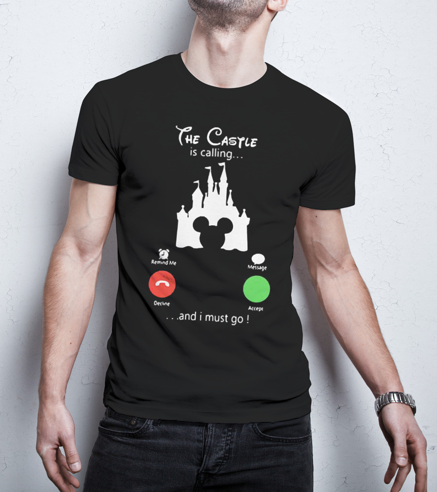The Castle Is Calling And I Must Go Disney Silhouette Mickey Icon Accept Decline T-Shirt