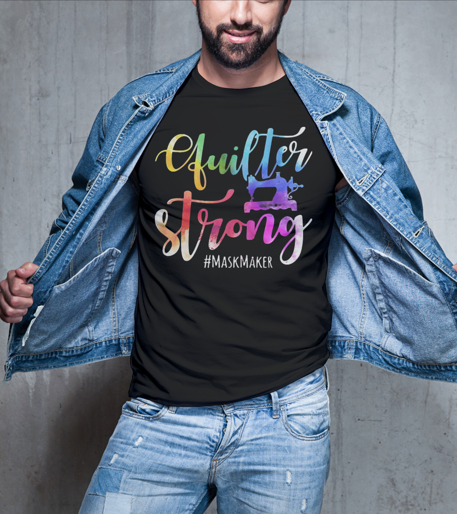 Quilter Strong MaskMaker Sewing Machine Rainbow T-Shirt