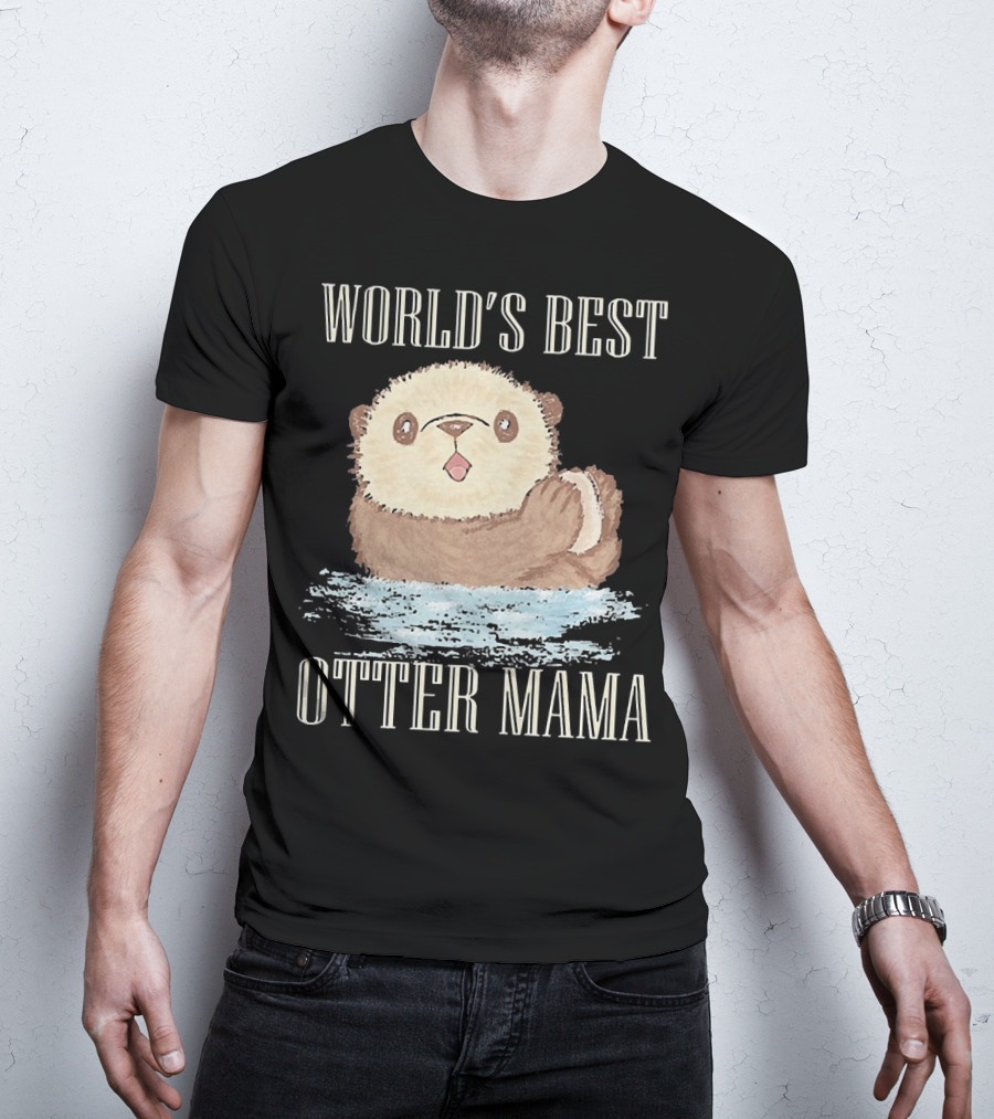 World's Best Otter Mama Cute Watercolor Otter T-Shirt