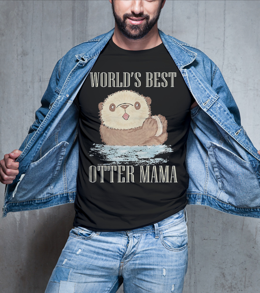 World's Best Otter Mama Cute Watercolor Otter T-Shirt