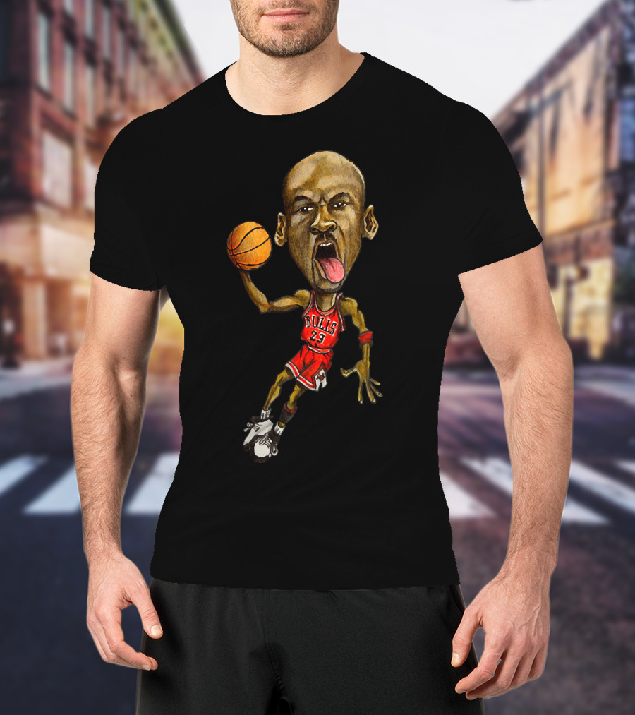 AIR Jordan Bulls 23 Caricature Basketball T-Shirt