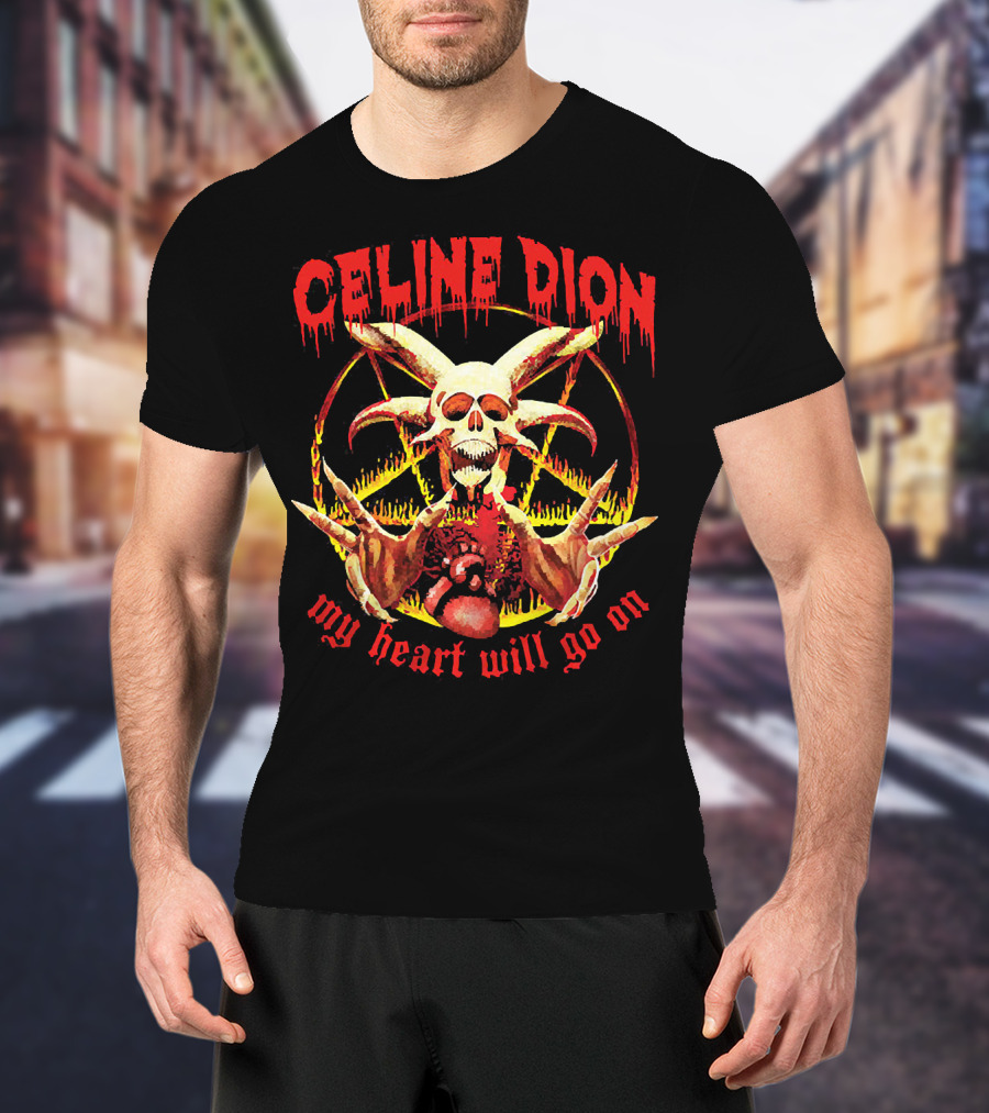 Celine Dion My Heart Will Go On Metal Skeleton T-Shirt