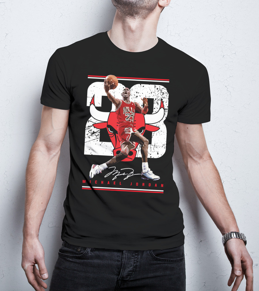 Michael Jordan Bulls 23 Iconic Dunk Signature T-Shirt