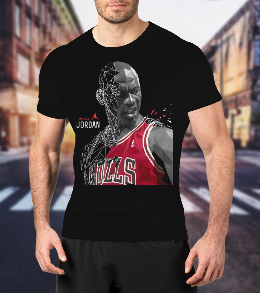 Michael Jordan Bulls Geometric Art 15 T-Shirt
