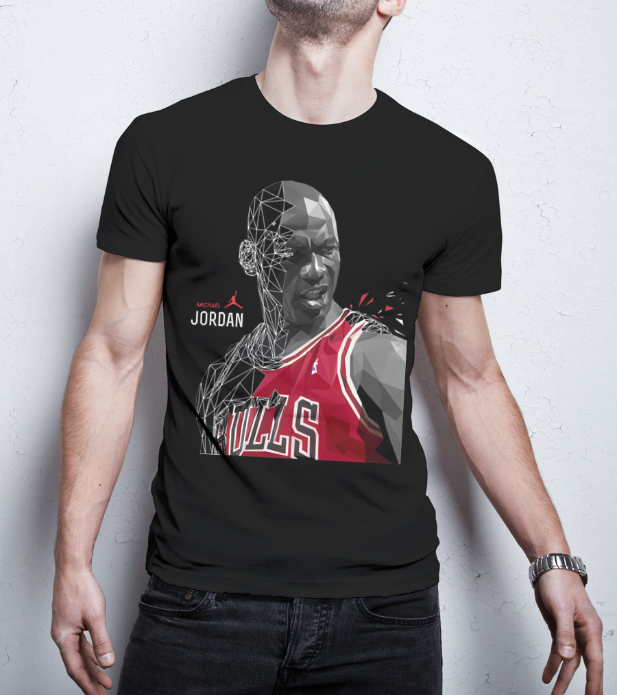 Michael Jordan Bulls Geometric Art 15 T-Shirt
