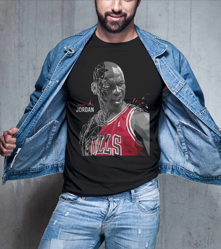 Michael Jordan Bulls Geometric Art 15 T-Shirt