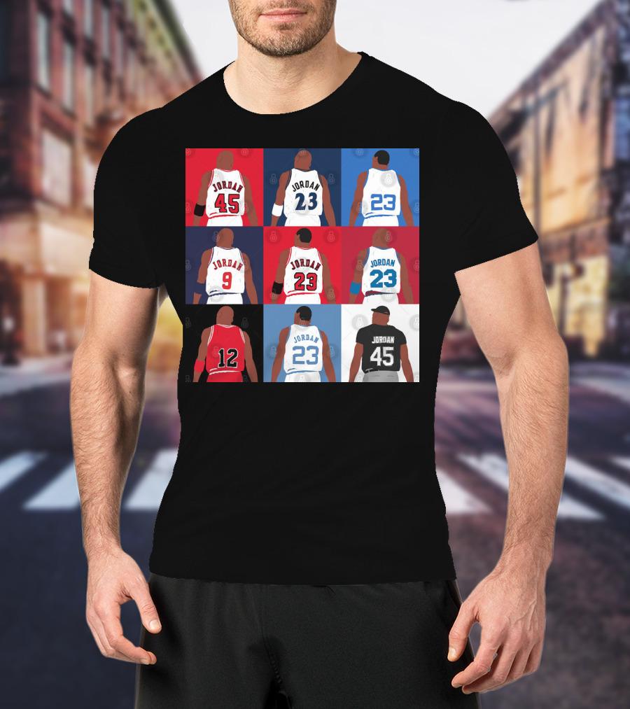 Michael Jordan Number Grid 23 45 9 12 T-Shirt