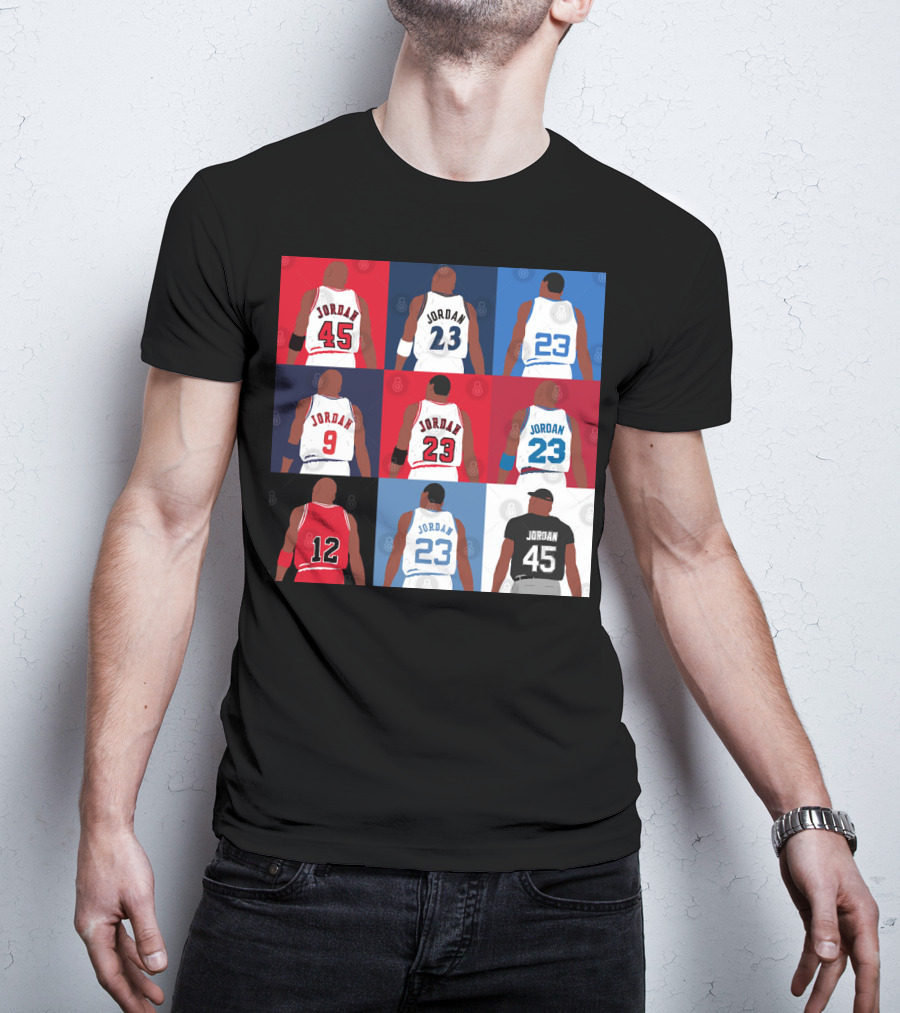 Michael Jordan Number Grid 23 45 9 12 T-Shirt