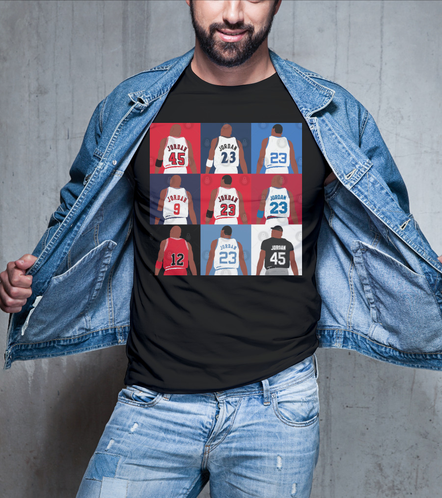 Michael Jordan Number Grid 23 45 9 12 T-Shirt