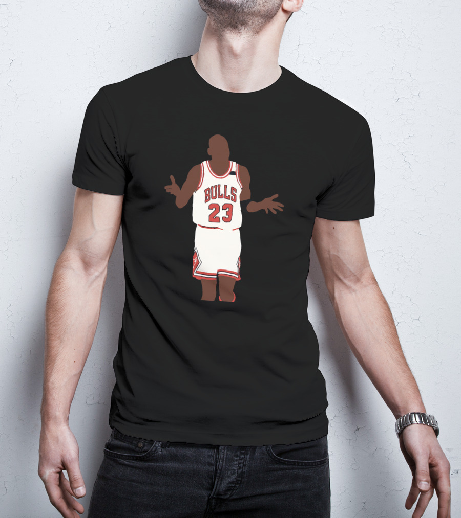 Bulls 23 Michael Jordan Shoulder Shrug T-Shirt