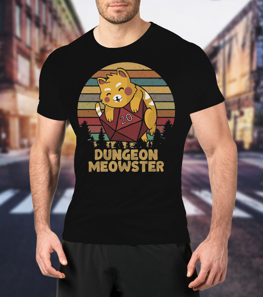 Dungeon Meowster Cat With D20 Dice T-Shirt