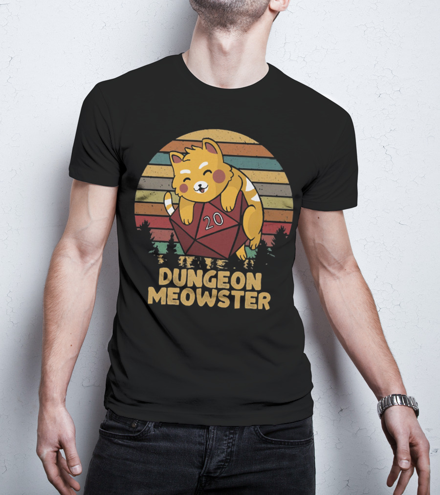 Dungeon Meowster Cat With D20 Dice T-Shirt