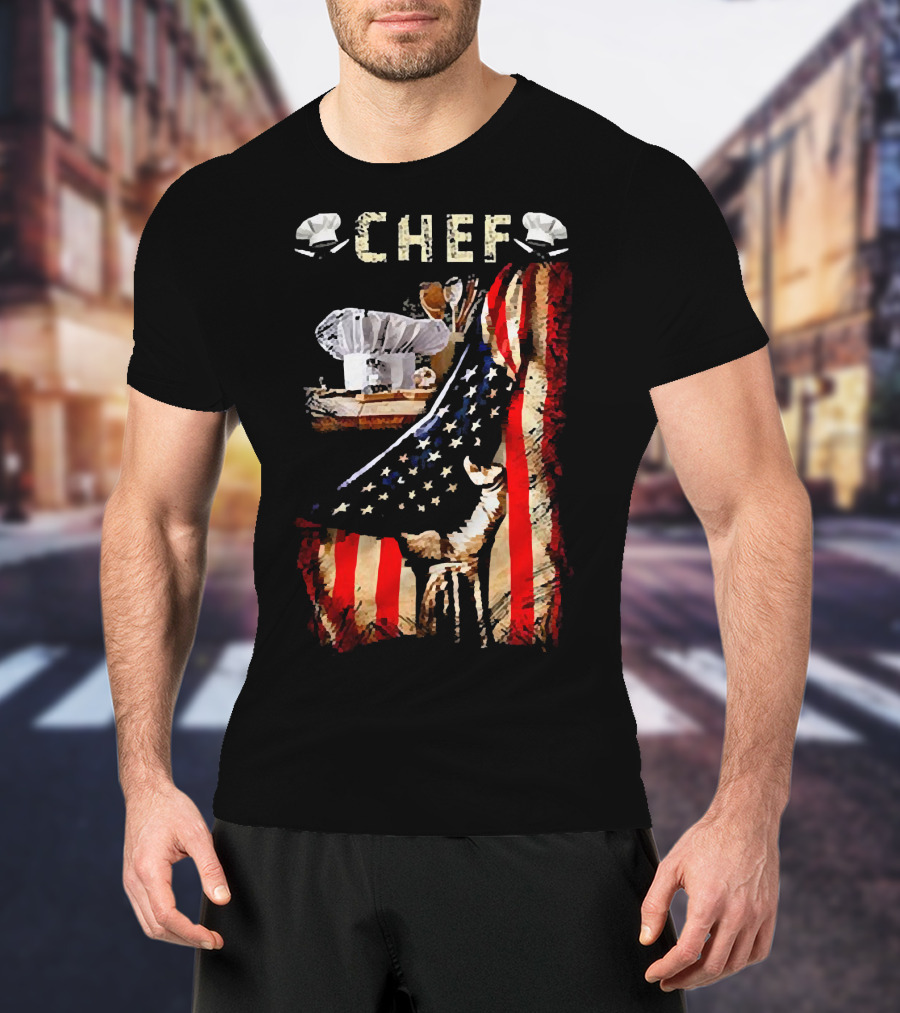 CHEF Proud American Flag Culinary Passion T-Shirt