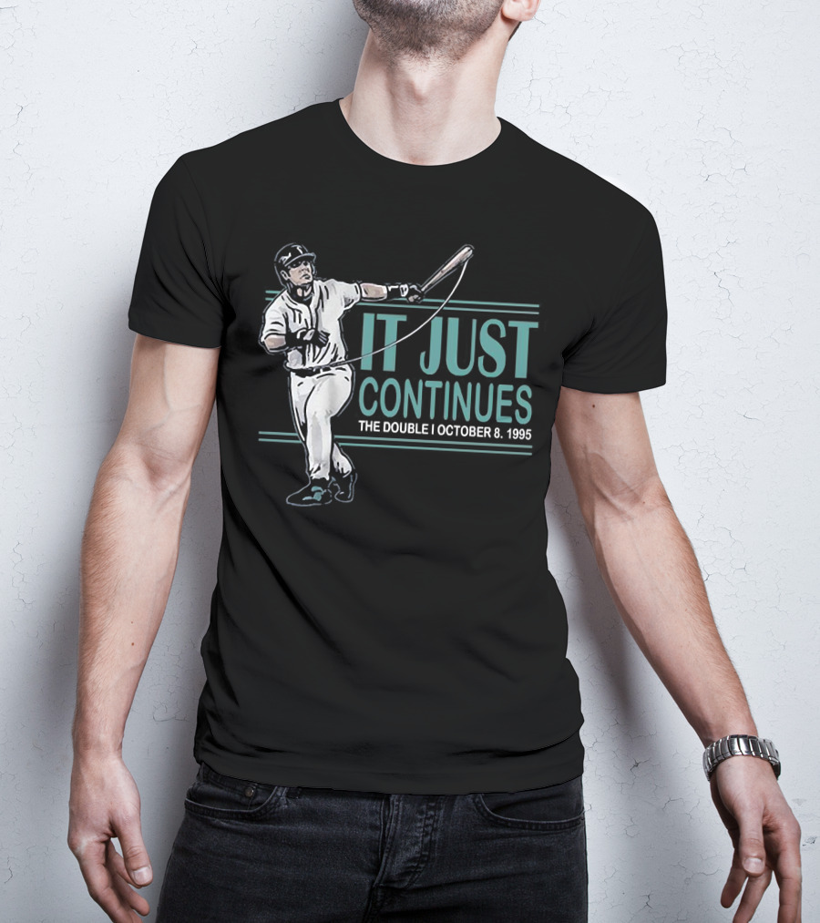 IT JUST CONTINUES The Double I October 8 1995 Baseball Player T-Shirt