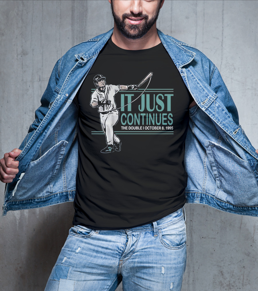 IT JUST CONTINUES The Double I October 8 1995 Baseball Player T-Shirt