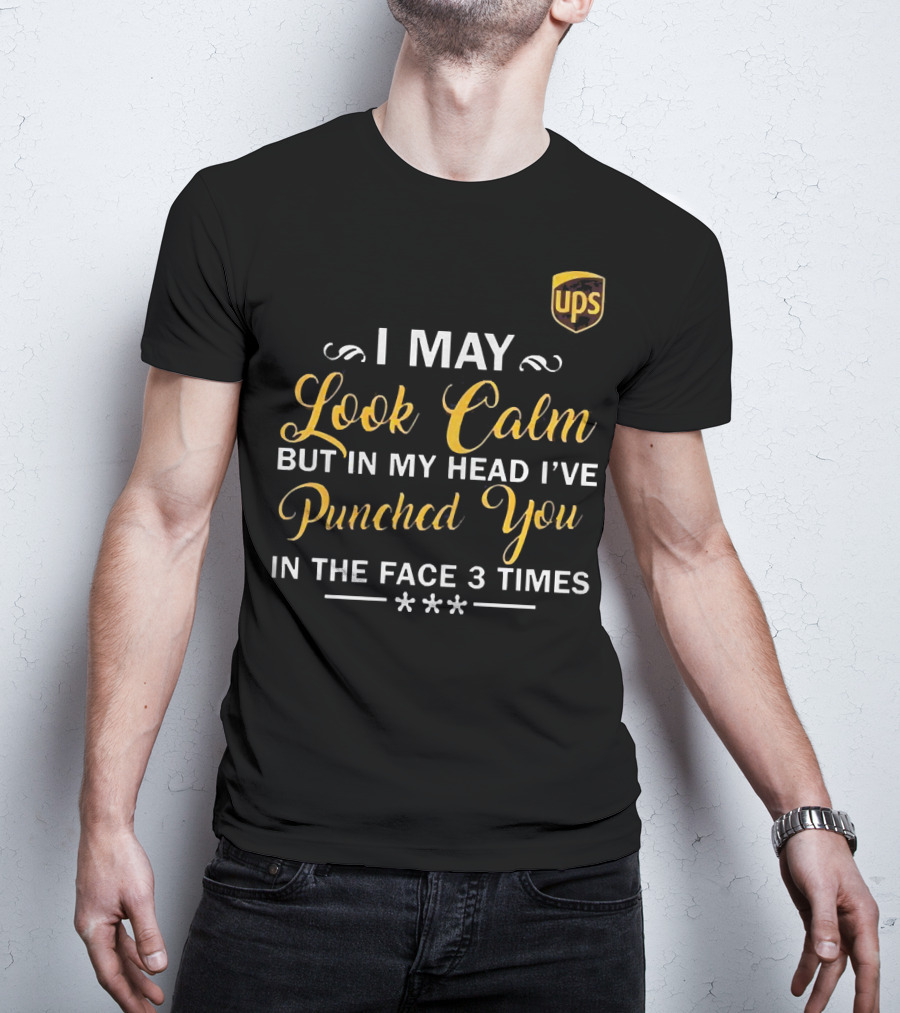 I May Look Calm But In My Head UPS Punched You In The Face 3 Times T-Shirt