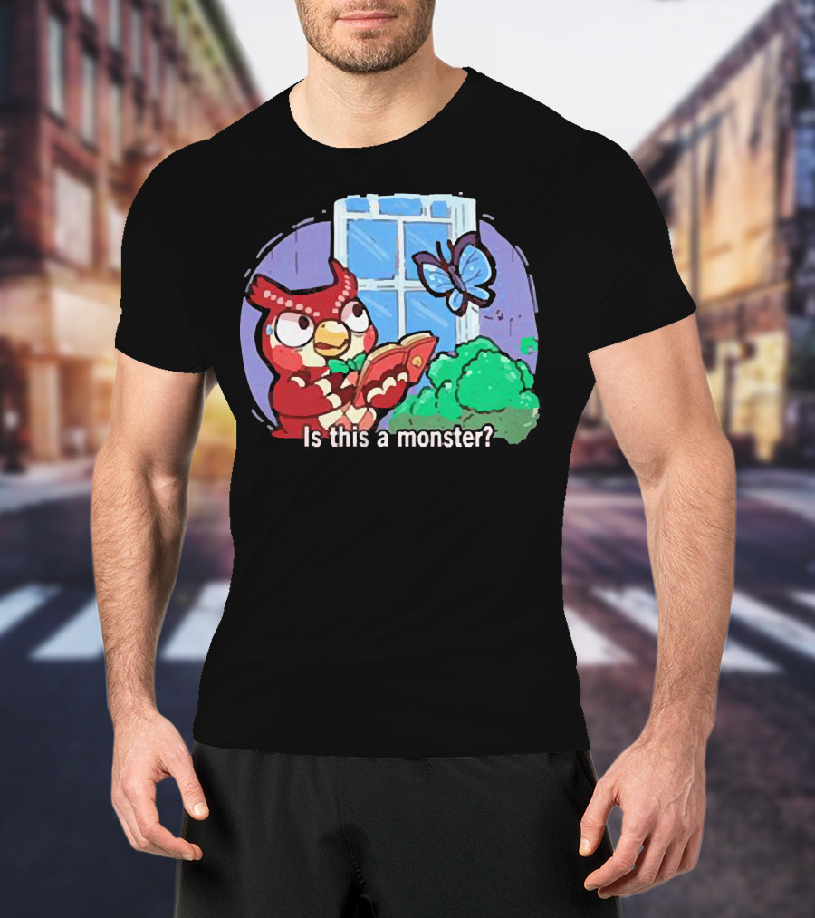 Owl Is This A Monster With Book And Butterfly By Window T-Shirt