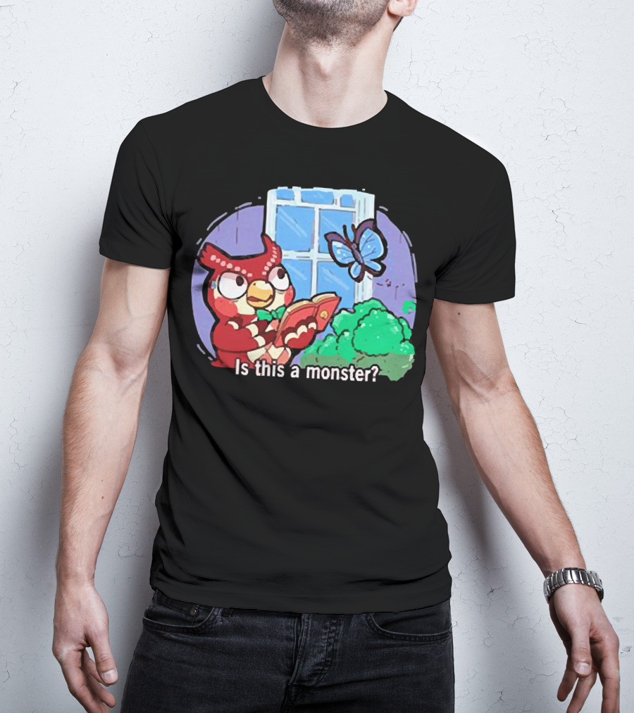 Owl Is This A Monster With Book And Butterfly By Window T-Shirt