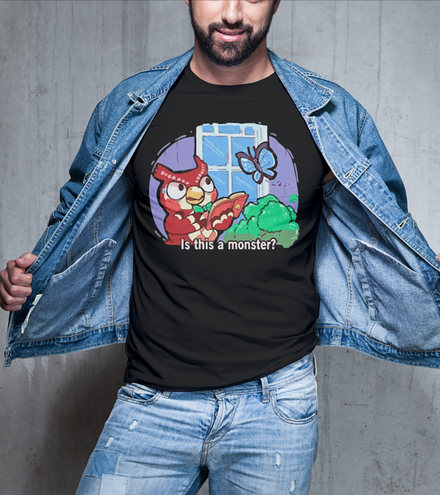Owl Is This A Monster With Book And Butterfly By Window T-Shirt