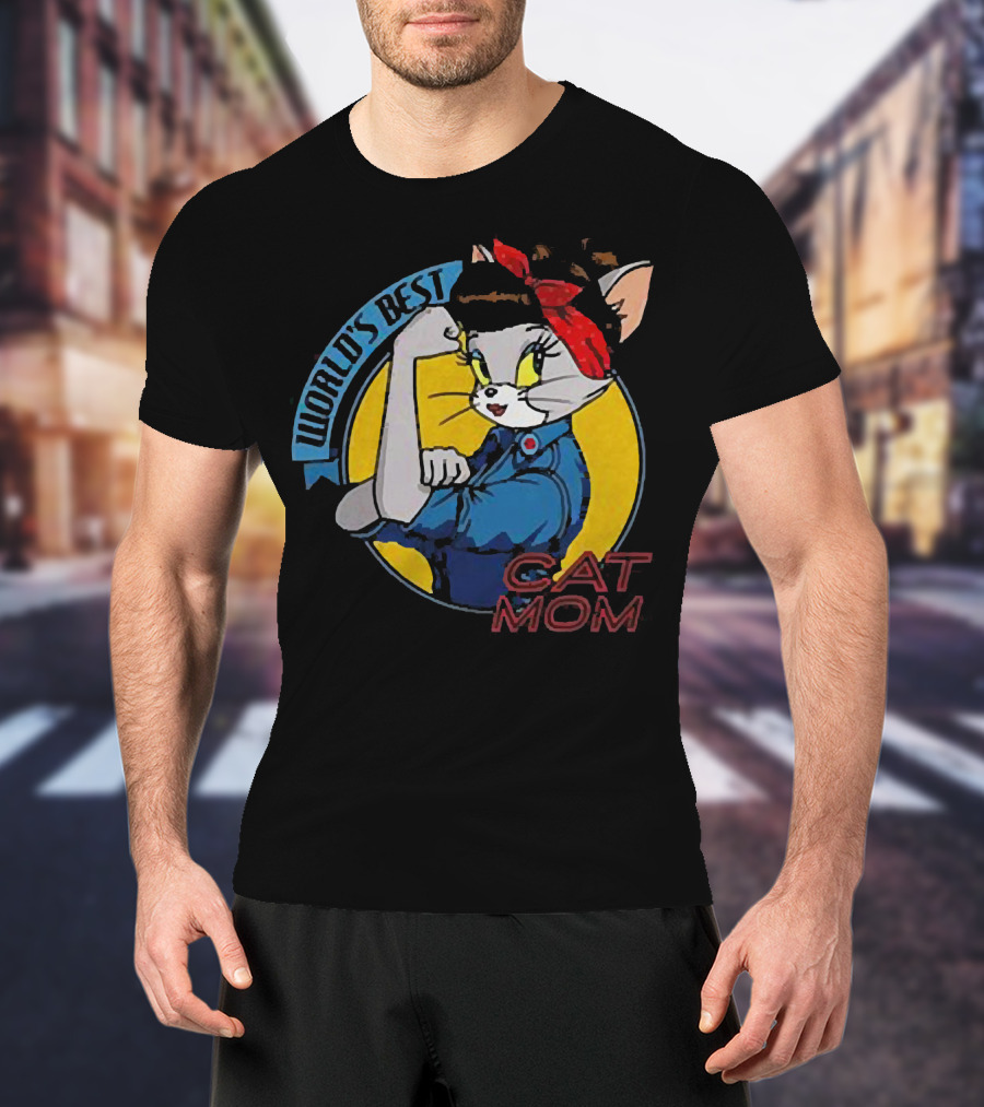 World's Best Cat Mom Rosie The Riveter T-Shirt