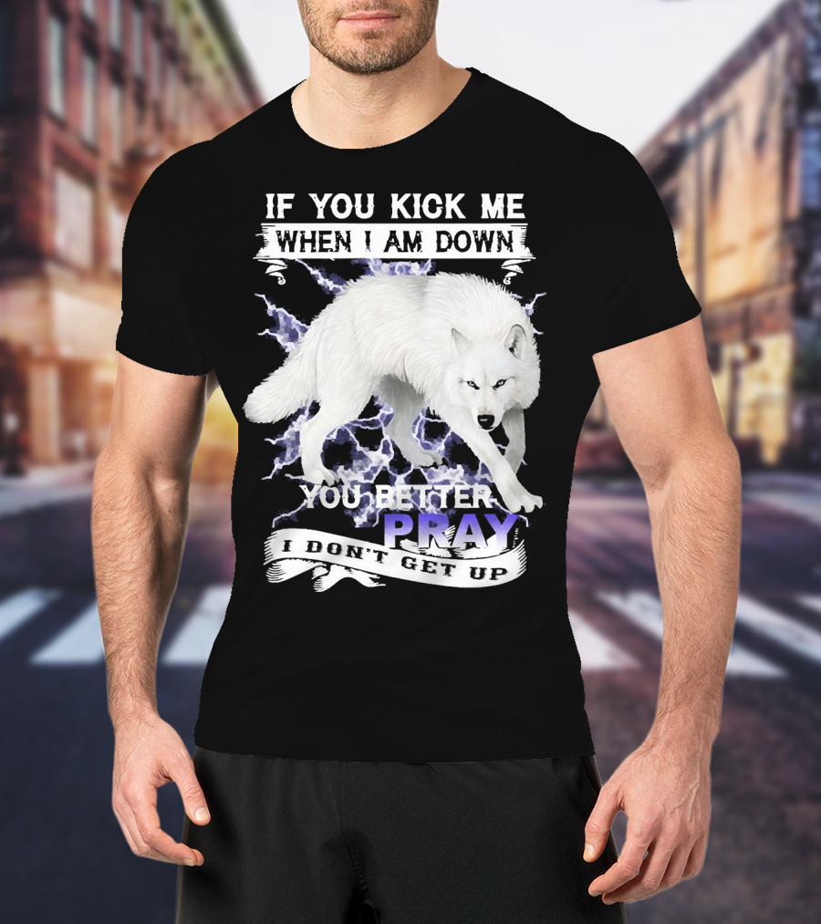 If You Kick Me When I Am Down You Better Pray I Don't Get Up Wolf T-Shirt