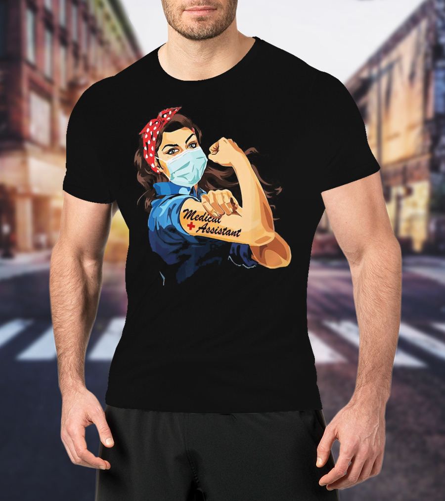Medical Assistant Strong Woman Face Mask Iconic T-Shirt