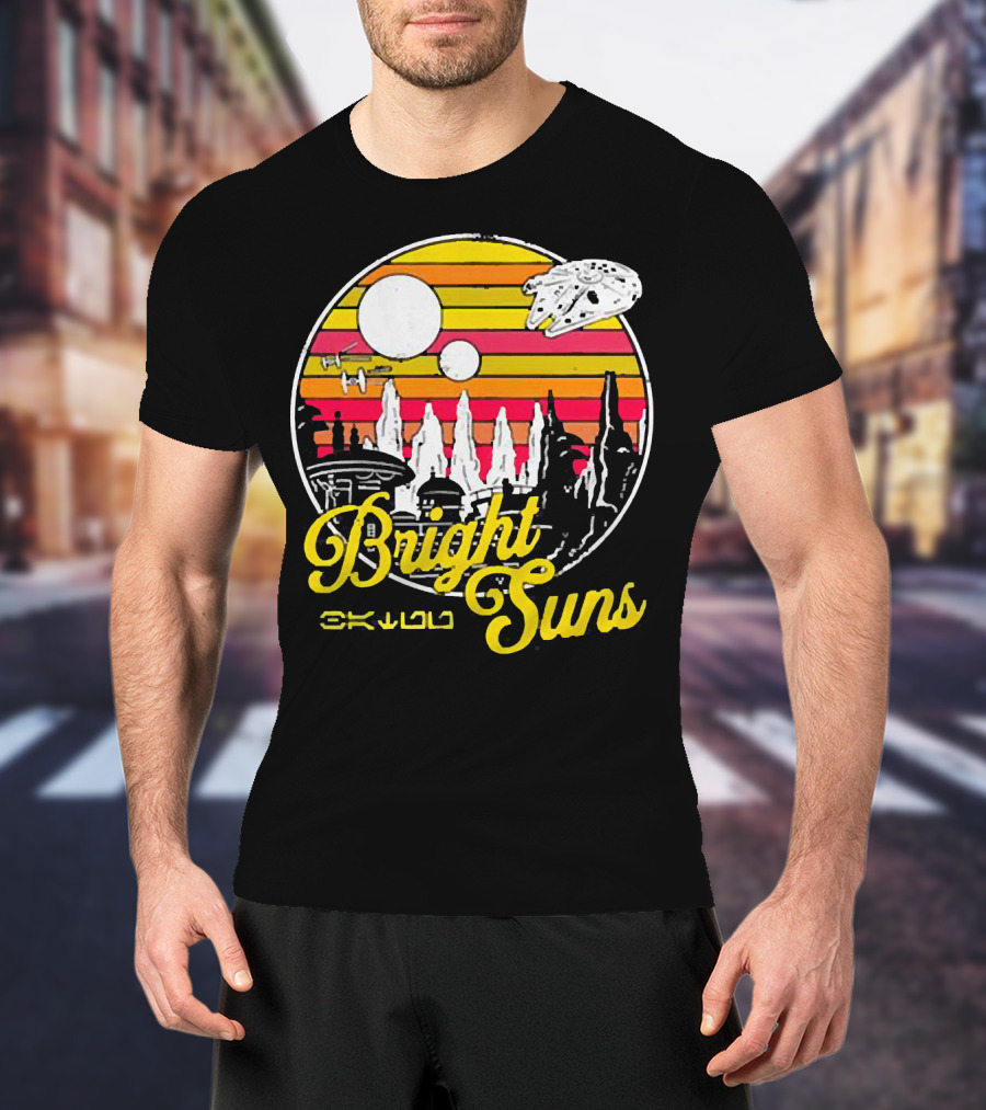 Bright Suns Star Wars Inspired Galactic Sunset Scene T-Shirt
