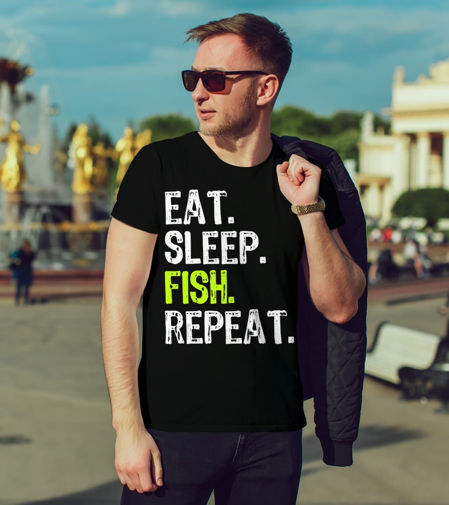 Eat Sleep Fish Repeat Funny Fishing 148 T-Shirt