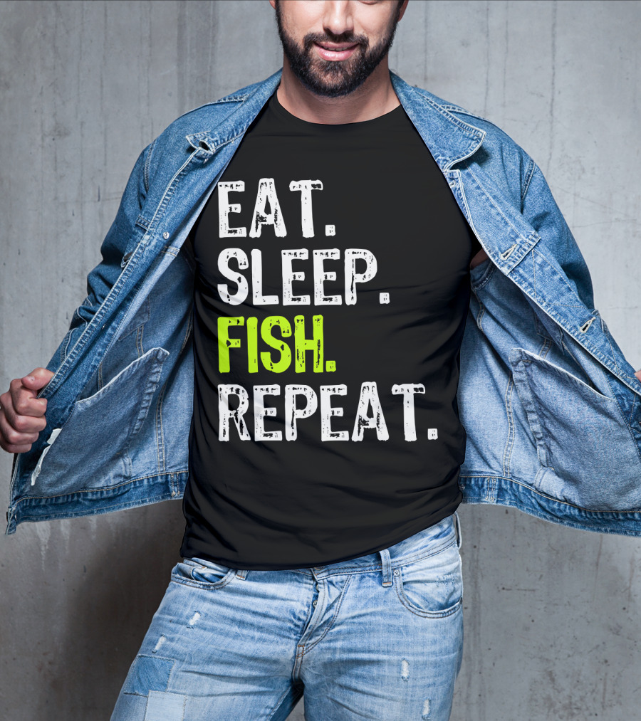 Eat Sleep Fish Repeat Funny Fishing 148 T-Shirt