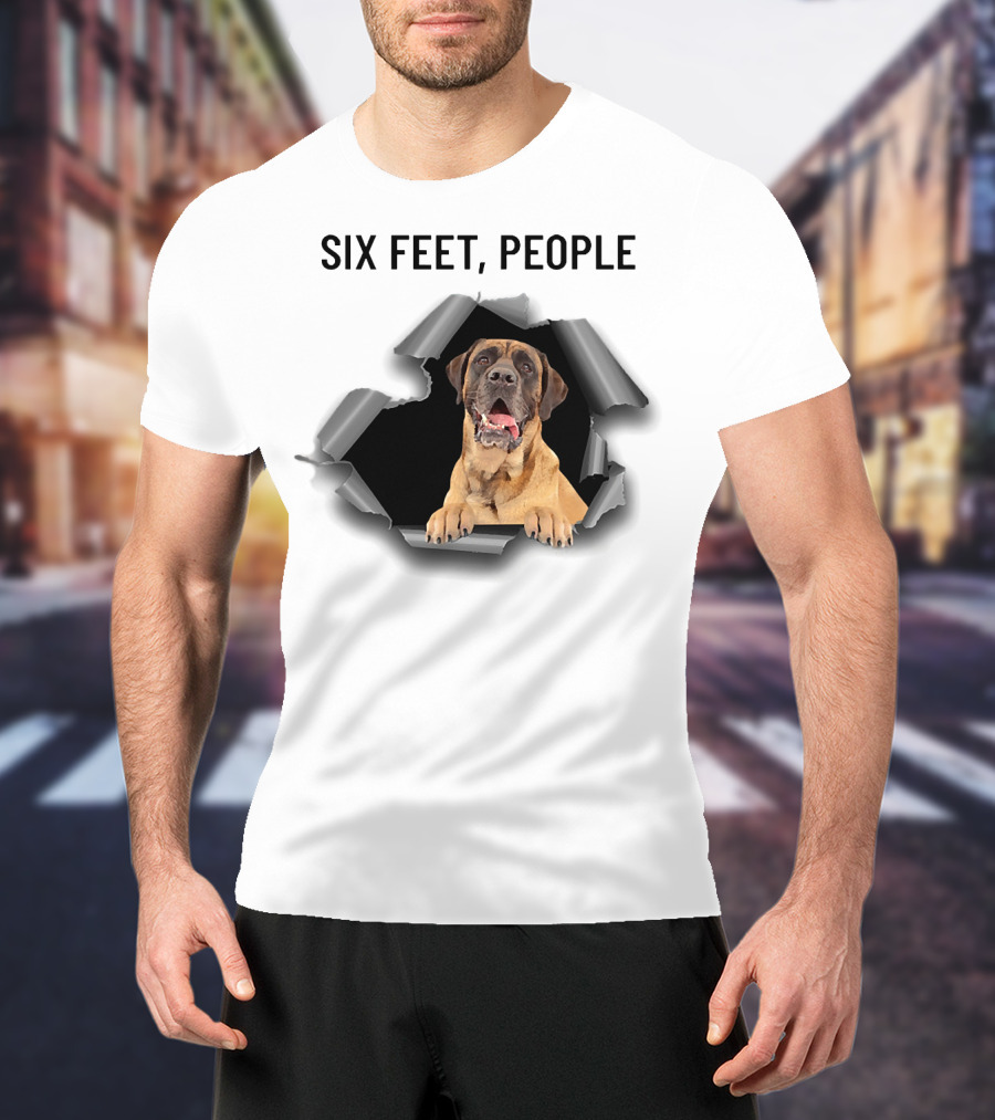Six Feet People English Mastiff Ripping Through T-Shirt