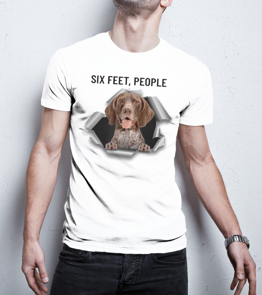 Six Feet People German Shepherd Pointer Torn Ripper T-Shirt