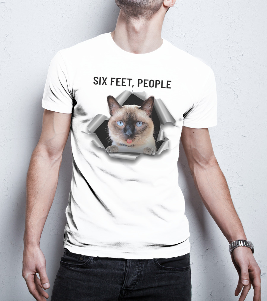 Siamese Cat Six Feet People Torn Ripper T-Shirt