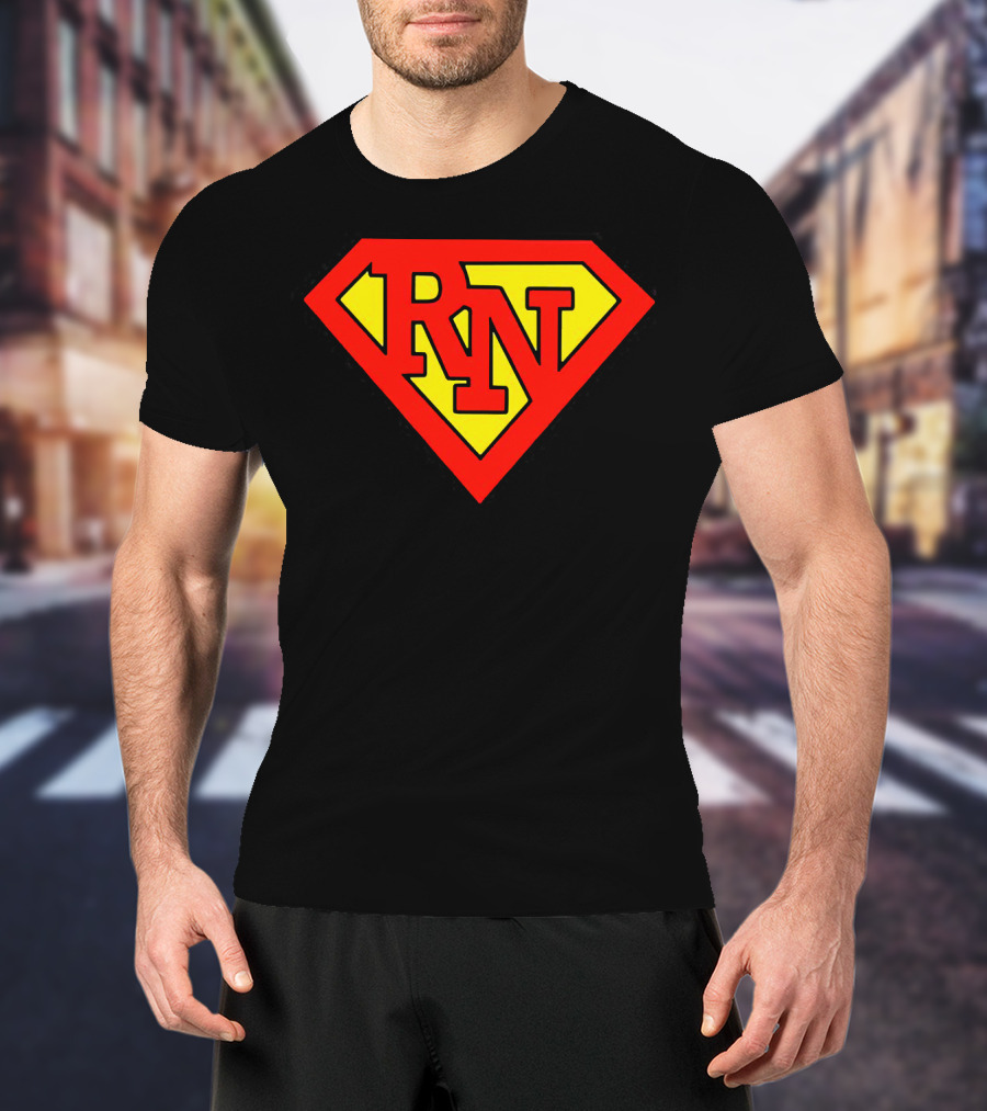 RN Superhero Nurse Emblem T-Shirt