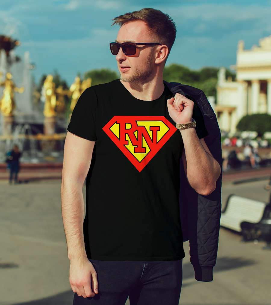 RN Superhero Nurse Emblem T-Shirt