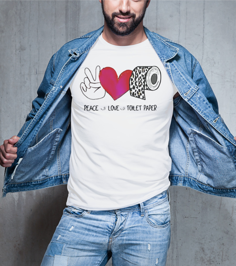 Peace Love Toilet Paper Leopard Print T-Shirt