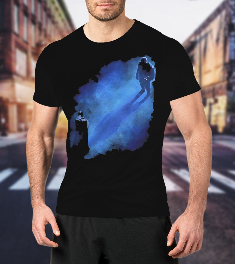 Batman Versus Thanos Blue Shadow Showdown T-Shirt