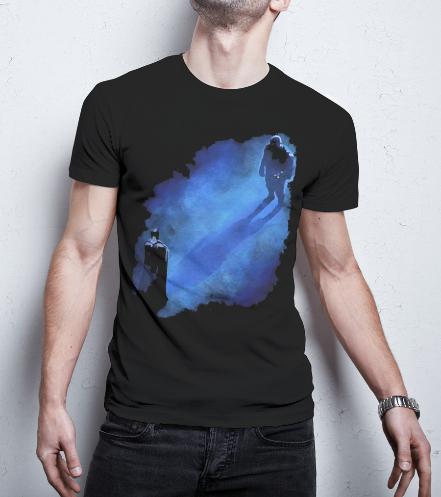 Batman Versus Thanos Blue Shadow Showdown T-Shirt