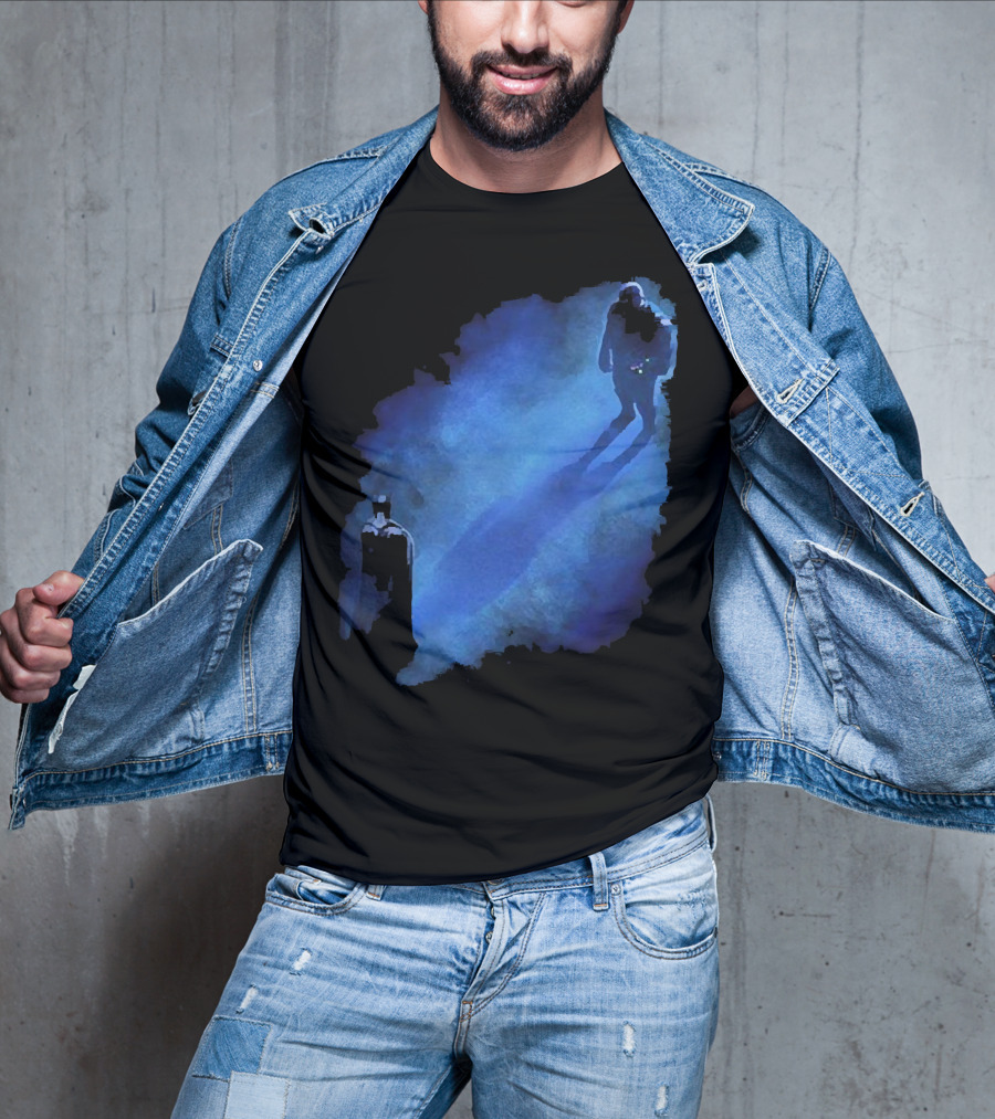 Batman Versus Thanos Blue Shadow Showdown T-Shirt