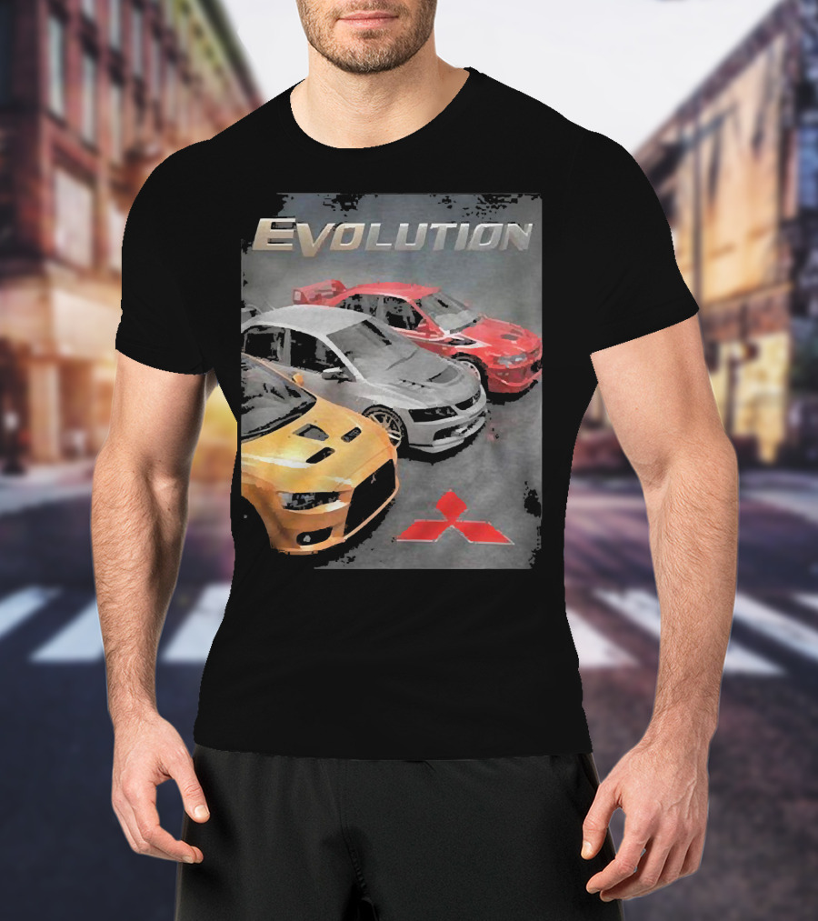Mitsubishi Evolution Cars With Iconic Red T-Shirt