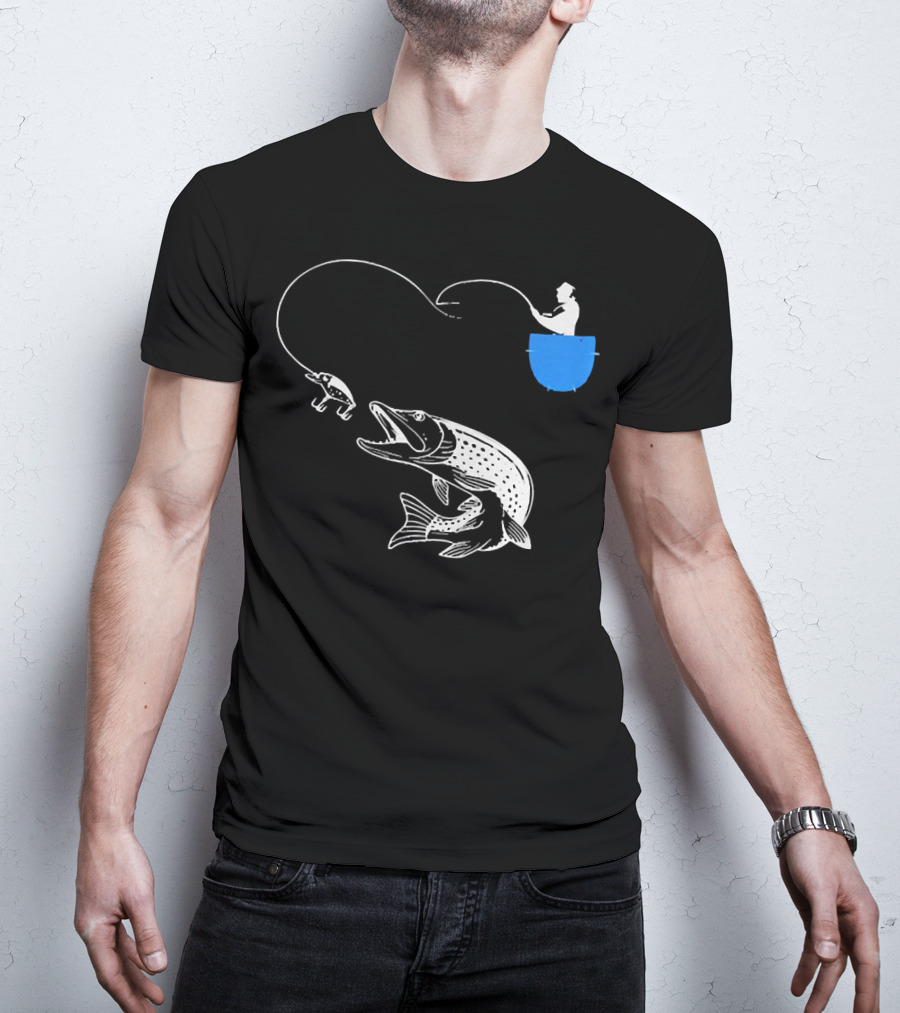 Fishing From The Pocket With A Giant Fish T-Shirt