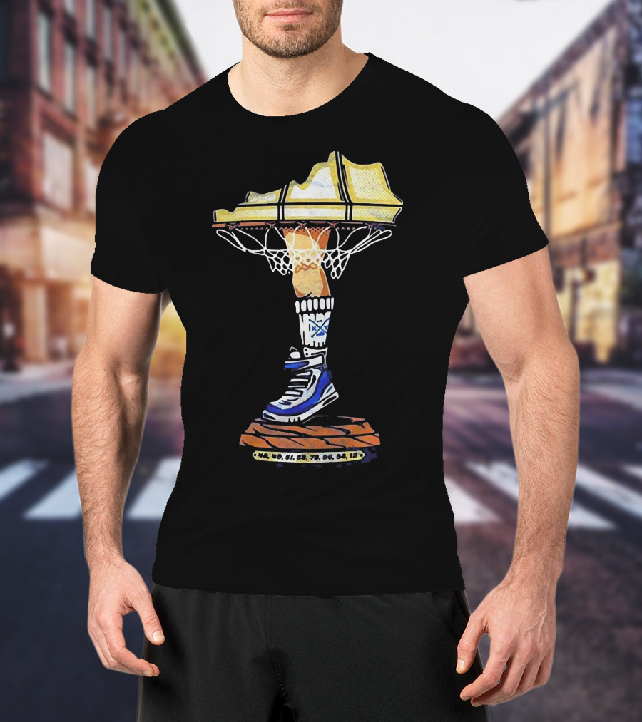 Kentucky Basketball Shoe Leg Lamp With State Map And Hoop T-Shirt