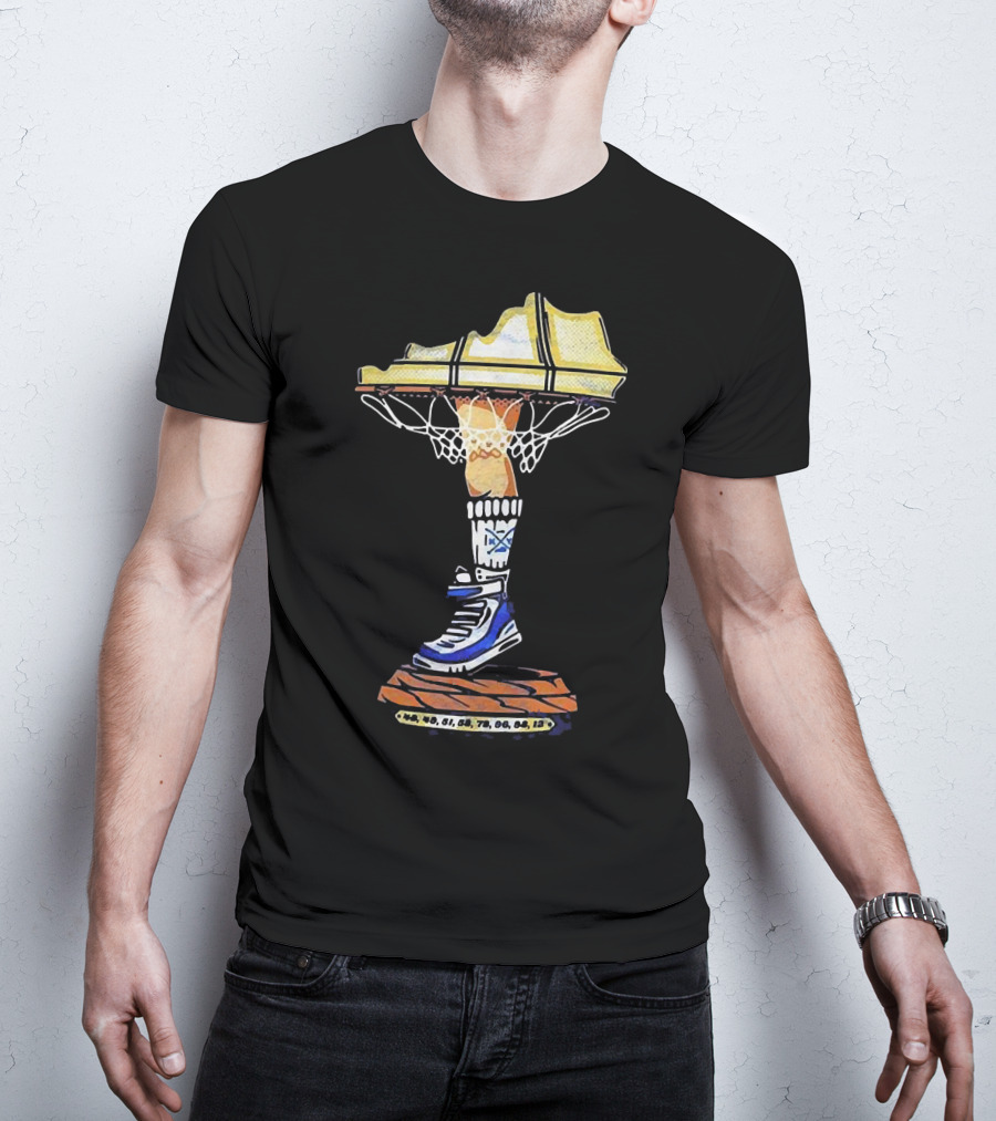 Kentucky Basketball Shoe Leg Lamp With State Map And Hoop T-Shirt