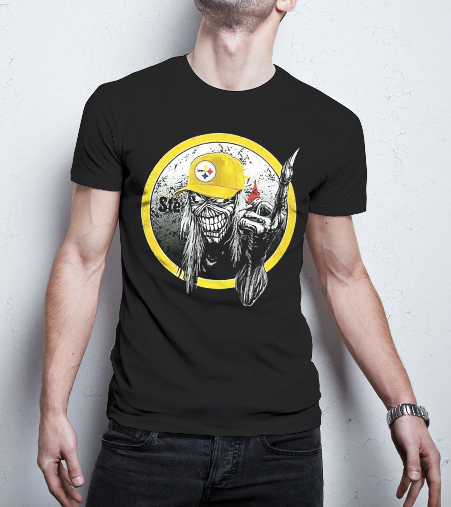 Pittsburgh Steelers Skull Fan T-Shirt